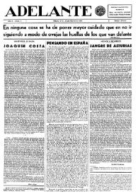 Adelante : Órgano del Partido Socialista Obrero [Español] (México, D. F.). Año I, núm. 1, 15 de febrero de 1942 | Biblioteca Virtual Miguel de Cervantes