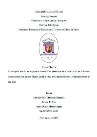 La disciplina escolar y su relación con el proceso de enseñanza  aprendizaje en el tercer ciclo de la escuela normal mixta Prof. Miguel  Ángel Chinchilla Solís, en el departamento de Ocotepeque durante el año 2012 / Teresa De Jesús Chinchilla Chinchilla | Biblioteca Virtual Miguel de Cervantes