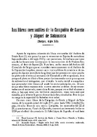 Los libros mercantiles de la Compañía de García y Miguel de Salamanca : (Burgos, Siglo XVI) / Manuel Basas | Biblioteca Virtual Miguel de Cervantes