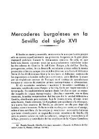 Mercaderes burgaleses en la Sevilla del siglo XVI / Manuel Basas | Biblioteca Virtual Miguel de Cervantes