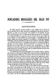 Mercaderes burgaleses del siglo XVI / Manuel Basas | Biblioteca Virtual Miguel de Cervantes