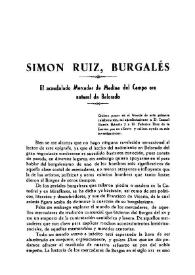 Simón Ruiz, burgalés: el acaudalado mercader de Medina del Campo era natural de Belorado / Manuel Basas | Biblioteca Virtual Miguel de Cervantes