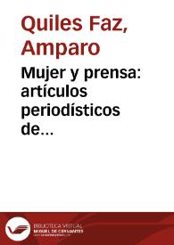 Mujer y prensa: artículos periodísticos de Isabel Oyarzábal Smith (1907-1921) / Amparo Quiles Faz | Biblioteca Virtual Miguel de Cervantes