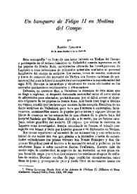 Un banquero de Felipe II en Medina del Campo / Ramón Carande | Biblioteca Virtual Miguel de Cervantes