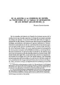 De la judería a la grandeza de España : la trayectoria de la familia de mercaderes de los Bernuy (siglos XIV-XIX) / Hilario Casado Alonso | Biblioteca Virtual Miguel de Cervantes