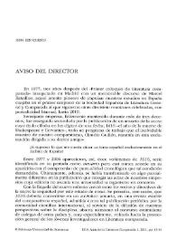 1616. Anuario de Literatura Comparada. Vol. 1 (2011). Aviso del director | Biblioteca Virtual Miguel de Cervantes