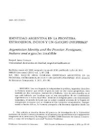 Identidad argentina en la frontera: extranjeros, indios y un "Gaucho insufrible" / Raquel Arias Careaga | Biblioteca Virtual Miguel de Cervantes