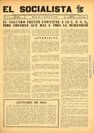 El Socialista (México D. F.). Año I, núm. 10, octubre de 1942 | Biblioteca Virtual Miguel de Cervantes
