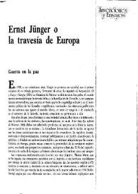 Ernst Jünger o la travesía de Europa / Blas Matamoro | Biblioteca Virtual Miguel de Cervantes