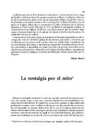 La nostalgia por el mito / Milagros Sánchez Arnosi | Biblioteca Virtual Miguel de Cervantes