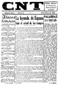 CNT : Boletín Interior del Movimiento Libertario Español en Francia. Segunda época, núm. 2, 24 de marzo de 1945 | Biblioteca Virtual Miguel de Cervantes