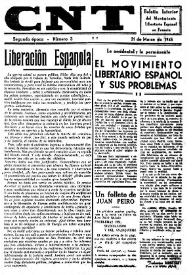 CNT : Boletín Interior del Movimiento Libertario Español en Francia. Segunda época, núm. 3, 31 de marzo de 1945 | Biblioteca Virtual Miguel de Cervantes