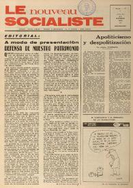 Le Nouveau Socialiste. 1re Année, numéro 1, jeudi 26 octobre 1972 | Biblioteca Virtual Miguel de Cervantes