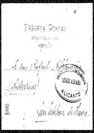 Tarjeta postal de C. de Echegaray a Rafael Altamira. 30 de agosto de 1907 | Biblioteca Virtual Miguel de Cervantes