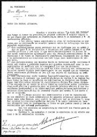 Carta de A. Lerrou [Lerroux] a Rafael Altamira. Barcelona, 3 de octubre de 1907 | Biblioteca Virtual Miguel de Cervantes