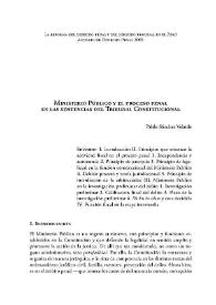 Ministerio Público y el proceso penal en las sentencias del Tribunal Constitucional / Pablo Sánchez Velarde | Biblioteca Virtual Miguel de Cervantes