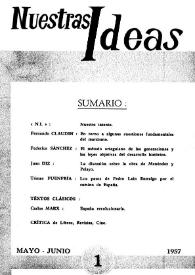 Nuestras Ideas : teoría, política, cultura. Núm. 1, mayo-junio 1957 | Biblioteca Virtual Miguel de Cervantes