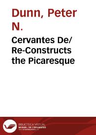 Cervantes De/Re-Constructs the Picaresque | Biblioteca Virtual Miguel de Cervantes