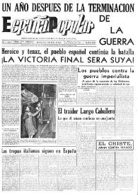 España popular : semanario al servicio del pueblo español. Año I, núm. 8, 4 de abril de 1940 | Biblioteca Virtual Miguel de Cervantes