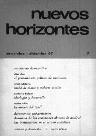 Nuevos Horizontes : cuadernos de estudios socialistas. Núm. 2, noviembre-diciembre 1967 | Biblioteca Virtual Miguel de Cervantes