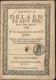 Comedia de la entrada del Rey em Portugal / de Jacinto Cordero natural de Lisboa | Biblioteca Virtual Miguel de Cervantes