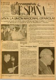Reconquista de España : Periódico Semanal. Órgano de la Unión Nacional Española en México. Año I, núm. 6, 30 de junio de 1945 | Biblioteca Virtual Miguel de Cervantes