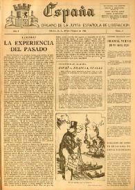 España : Órgano de la Junta Española de Liberación. Año I, núm. 4, 19 de febrero de 1944 | Biblioteca Virtual Miguel de Cervantes