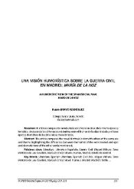 Una visión humorística sobre la Guerra Civil en Madrid: "María de la Hoz" / Rubén Bravo Rodríguez | Biblioteca Virtual Miguel de Cervantes