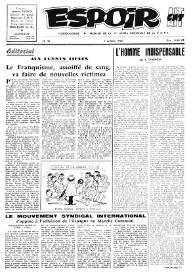 Espoir : Organe de la VIª Union régionale de la C.N.T.F. Num. 40, 7 octobre 1962 | Biblioteca Virtual Miguel de Cervantes