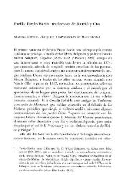 Emilia Pardo Bazán, traductora de Rubió y Ors / Marisa Sotelo Vázquez | Biblioteca Virtual Miguel de Cervantes