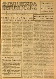 Izquierda Republicana. Año II, núm. 14, 15 de septiembre de 1945 | Biblioteca Virtual Miguel de Cervantes