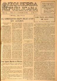 Izquierda Republicana. Año II, núm. 15, 15 de octubre de 1945 | Biblioteca Virtual Miguel de Cervantes