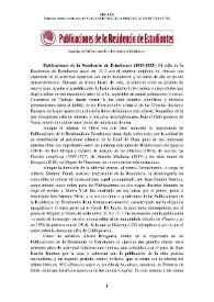 Publicaciones de la Residencia de Estudiantes (1913-1932) [Semblanza] / Francisco Fuster García | Biblioteca Virtual Miguel de Cervantes