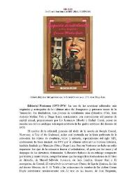 Editorial Nostromo (1973-1976) [Semblanza] / José Teruel | Biblioteca Virtual Miguel de Cervantes
