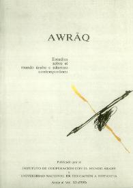 Awraq : estudios sobre el mundo árabe e islámico contemporáneo. Anejo al Vol. XI (1990) | Biblioteca Virtual Miguel de Cervantes