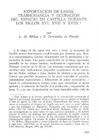 Exportación de lanas, trashumancia y ocupación del espacio en Castilla durante los siglos XVI, XVII y XVIII / por L. M. Bilbao y E. Fernández de Pinedo | Biblioteca Virtual Miguel de Cervantes