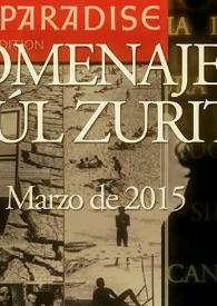 Homenaje a Raúl Zurita. Coloquio Internacional. "Alegoría de la desolación y la esperanza: Raúl Zurita y la poesía latinoamericana actual", del 2 al 4 de marzo de 2015 Universidad de Alicante | Biblioteca Virtual Miguel de Cervantes