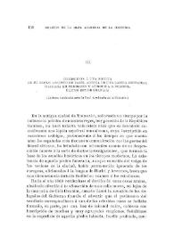 Corrección a una noticia de "El Diario Asiático"  de París, acerca de una lápida sepulcral hallada en Tremecén y atribuida a Boabdil, último rey de Granada (Lectura verificada ante la Real Academia de la Historia) / Francisco Fernández González | Biblioteca Virtual Miguel de Cervantes