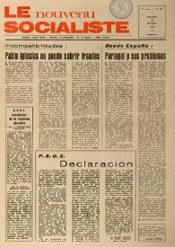 Le Nouveau Socialiste. 4e Année, numéro 69, vendredi 28 février 1975 | Biblioteca Virtual Miguel de Cervantes