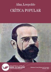 Crítica popular / Clarín (Leopoldo Alas) | Biblioteca Virtual Miguel de Cervantes