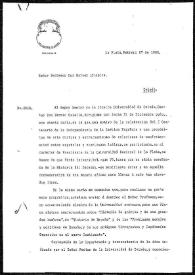Carta de Joaquín V. González y E. del Valle a Rafael Altamira. La Plata, 27 de febrero de 1909 | Biblioteca Virtual Miguel de Cervantes
