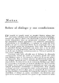 Sobre el diálogo y sus condiciones / Pedro Laín Entralgo | Biblioteca Virtual Miguel de Cervantes