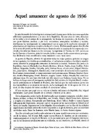Aquel amanecer de agosto de 1936 / Juan Liscano | Biblioteca Virtual Miguel de Cervantes
