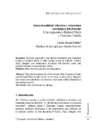 Intencionalidad colectiva y estructura ontológica del derecho. Una respuesta a Richard Ekins y Damiano Canale / Carlos Bernal Pulido (Traducción del inglés por Hernán Bouvier) | Biblioteca Virtual Miguel de Cervantes