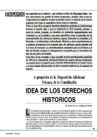 Idea de los derechos históricos: a propósito de la Disposición Adicional Primera de la Constitución / Por Miguel Herrero y Rodríguez de Miñón | Biblioteca Virtual Miguel de Cervantes