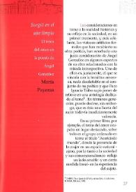 "Surgió en el aire limpio": El tema del amor en la poesía de Ángel González / María Payeras | Biblioteca Virtual Miguel de Cervantes