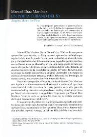 Manuel Díaz Martínez, un poeta cubano del 50 / Ángeles Mateo del Pino | Biblioteca Virtual Miguel de Cervantes