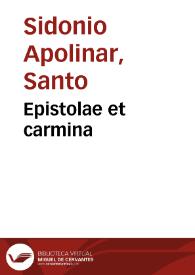 Epistolae et carmina | Biblioteca Virtual Miguel de Cervantes