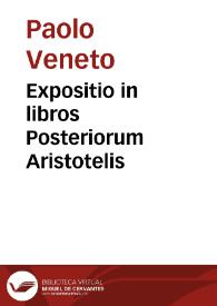 Expositio in libros Posteriorum Aristotelis | Biblioteca Virtual Miguel de Cervantes