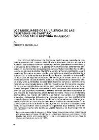 Los mudéjares de la Valencia de las cruzadas: un capítulo olvidado de la historia islámica / Robert I. Burns | Biblioteca Virtual Miguel de Cervantes